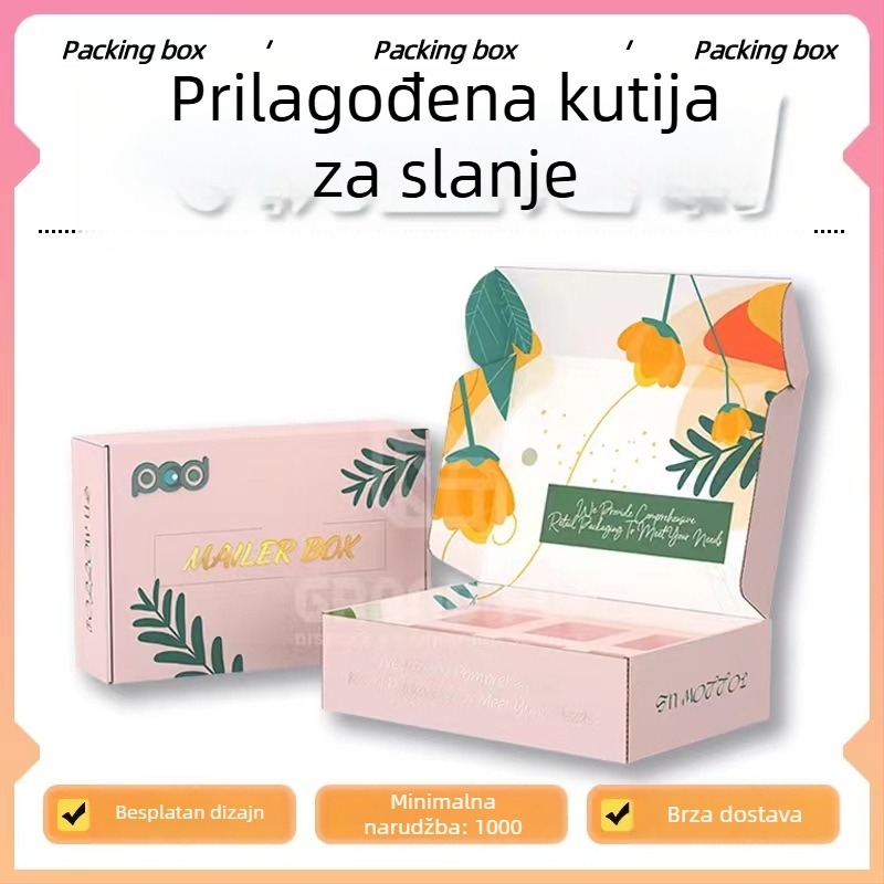 Prilagođena kutija za pakiranje donjeg rublja s dvostrukim kolor tiskom i darovna kutija sa zatvaračem