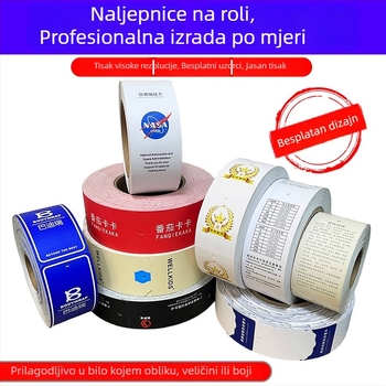 Šarene rolne etikete s bakrenom pločom za prilagođene certifikacijske etikete za odjeću