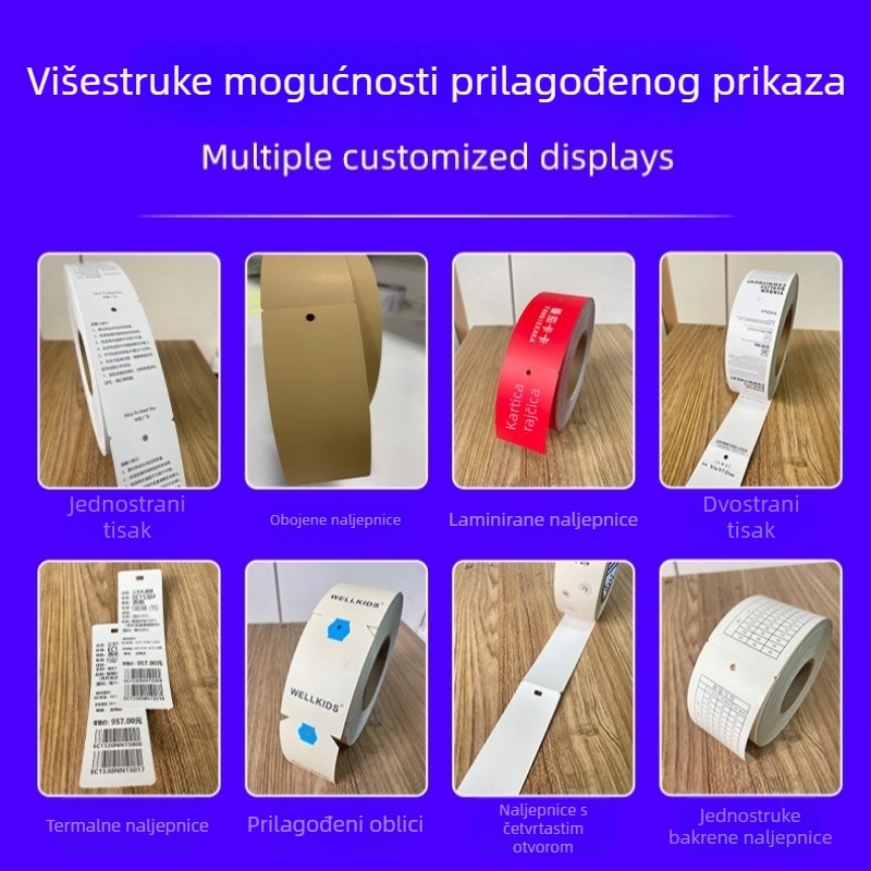 Šarene rolne etikete s bakrenom pločom za prilagođene certifikacijske etikete za odjeću
