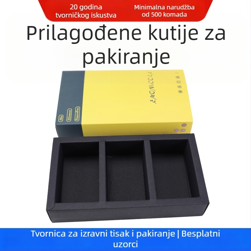 Prilagodljive kutije za pakiranje donjeg rublja i čarape s izvlačnom kutijom, bijela kartonska kutija, UV premaz, reljef, srebrno ugraviranje