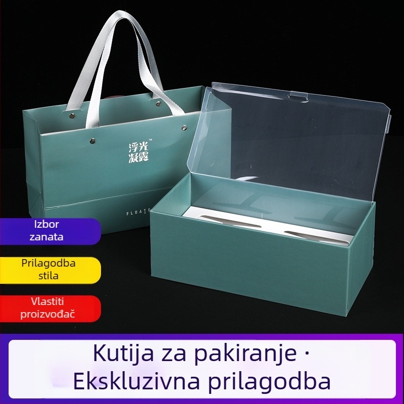 Bijela kartonska kutija s prozorom i dvostrukim poklopom, prilagođeno pakiranje za kozmetiku i donje rublje
