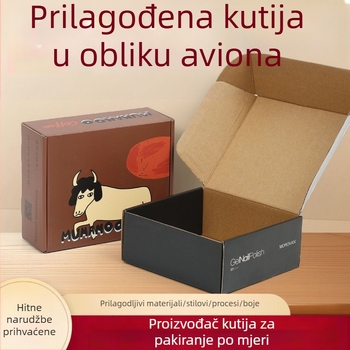 Prilagođena šarena kutija oblika aviona za donje rublje i dodatke, debeli valoviti karton, dvostrani tisak, pakiranje sa zatvaračem i preklopnim poklopcem