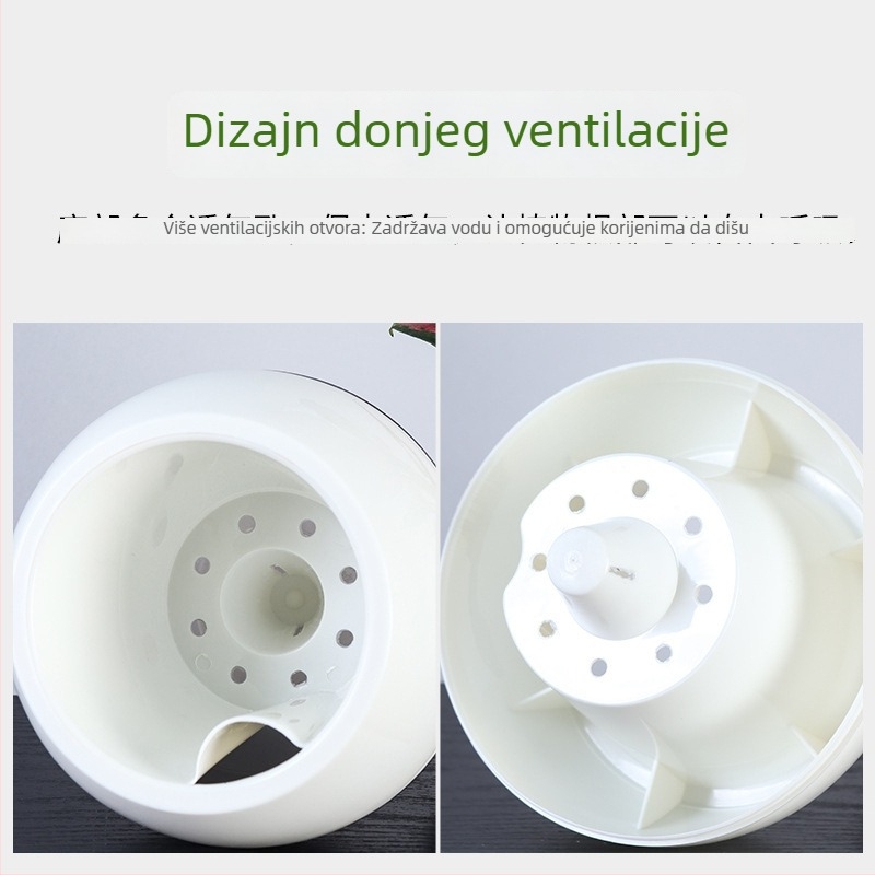 Oulinze kružna dvobojna plastična saksija s automatskim zalijevanjem