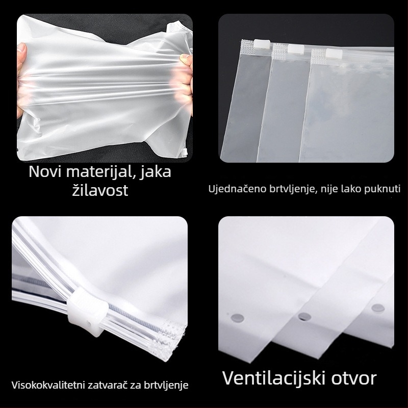 CPE matirane vrećice za pakiranje odjeće, plastične vrećice s automatskim zatvaranjem za donje rublje, hlače i košulje