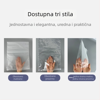 Prozirna mat vrećica sa zatvaračem, samozatvarajuća PE plastična vrećica za odjeću, donje rublje i čarape (EVA)