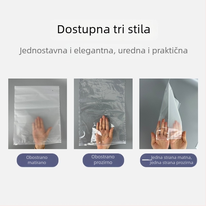 Prozirna mat vrećica sa zatvaračem, samozatvarajuća PE plastična vrećica za odjeću, donje rublje i čarape (EVA)