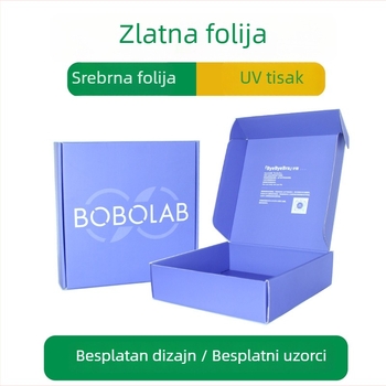 Prilagođena valovita kutija za odjeću i donje rublje s ručkom, bijela s kolor tiskom