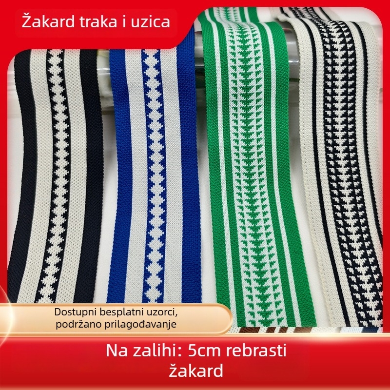 5 cm mikro-elastična ribasta pletena traka za bočne trake dječjih hlača
