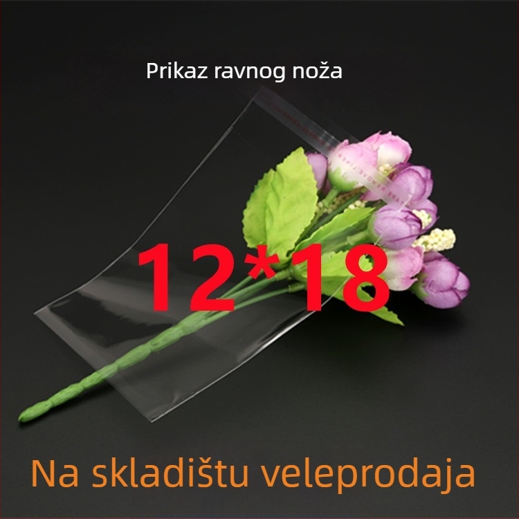 Prozirna samoljepljiva plastična vrećica za nakit, 12x15 cm, mali paket, s mogućnošću tiska
