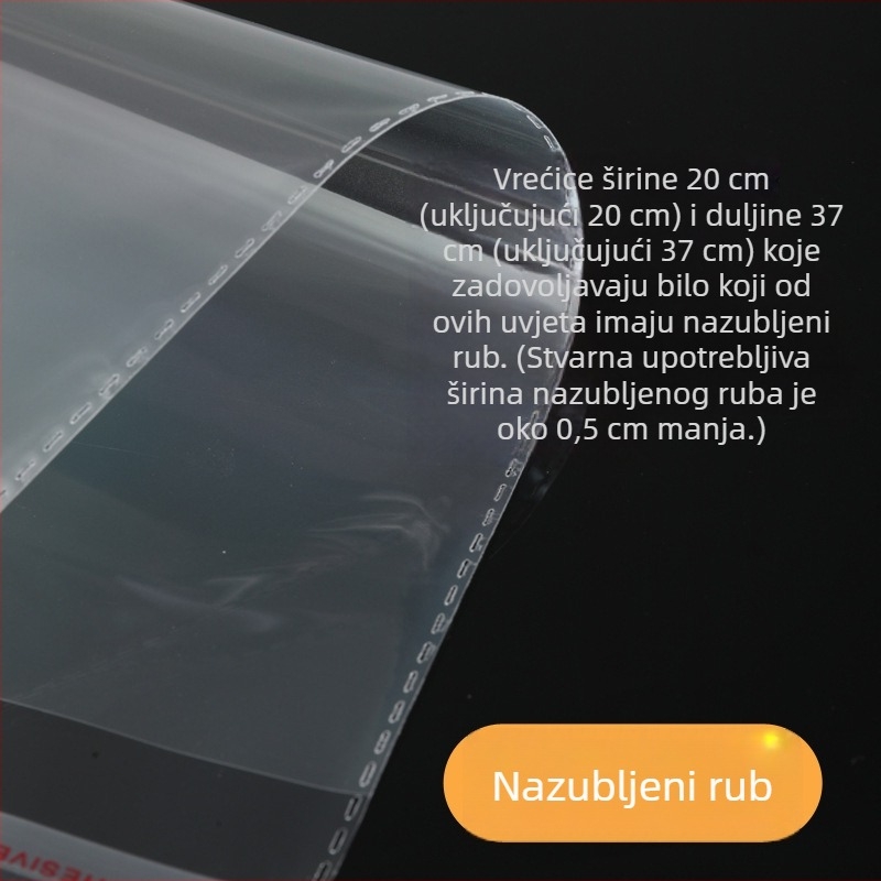Prilagodljiva prozirna OPP vrećica za nakit, odjeću i pakiranje, samoljepljiva, tisak logotipa
