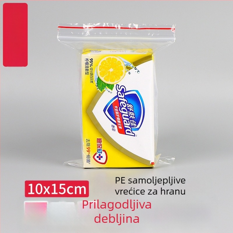 PE vrećice sa samouzavaranjem, 10×15 cm, prozirne, plastična ambalaža