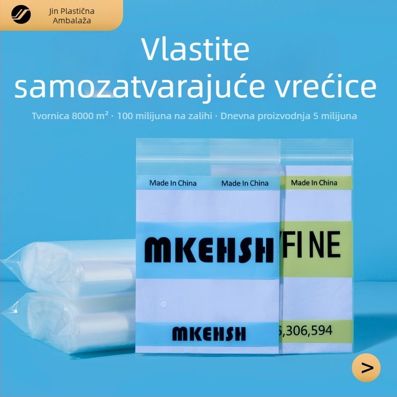 Prozirne PE vrećice za ambalažu hrane i odjeće, vrećice za ponovno zatvaranje sa zatvaračem
