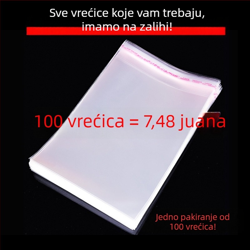 Prozirne OPP vrećice za pakiranje, pojačane, samoljepljive zatvaračke vrećice, plastične, velike veličine, ravni otvor