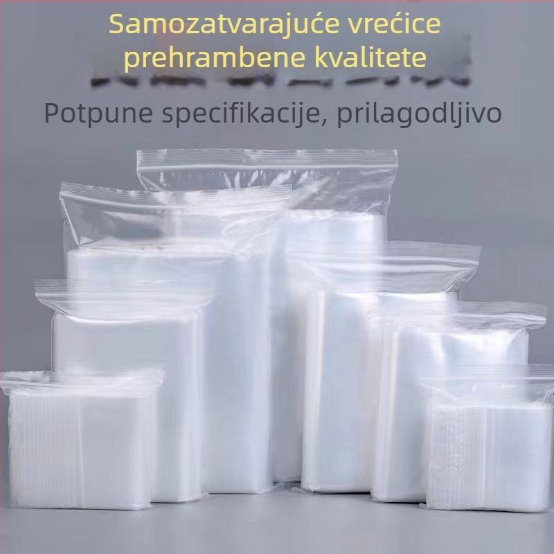 Prilagođene PE plastične vrećice za zatvaranje, prozirne samouzavarujuće vrećice, ekološki prihvatljive