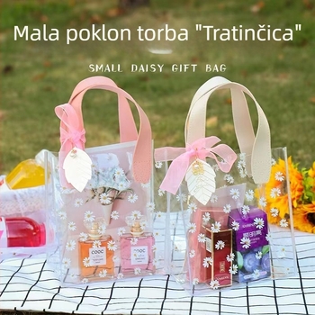 Prozirna tote torba s cvjetnim motivom za darove, odjeću i kupovinu
