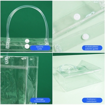 Prozirna PVC torba za darove i odjeću sa snap zatvaračem