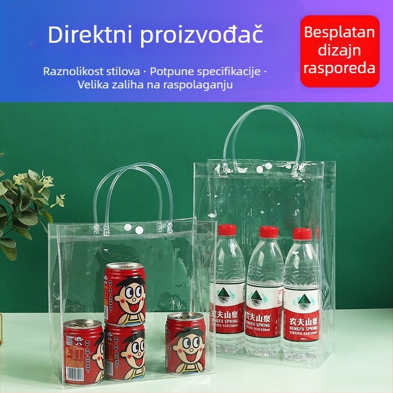 Prozirna PVC torba za darove i odjeću sa snap zatvaračem