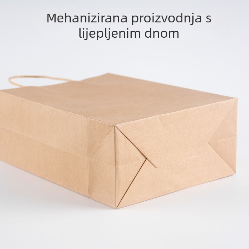 Kraft papirnata torba s kvadratnim dnom, tote torba za dostavu, prilagođeno tiskanje logotipa, skladištenje odjeće, poklon torba