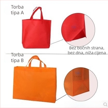 Prilagođena sklopiva torbica od netkanog materijala s Velcro zatvaračem