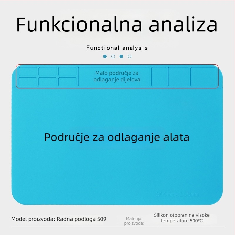 Visokotemperaturna, bez mirisa silikonska podloga za popravak mobilnih telefona, radna podloga za zavarivanje s anti-korozijskom magnetnom osnovom