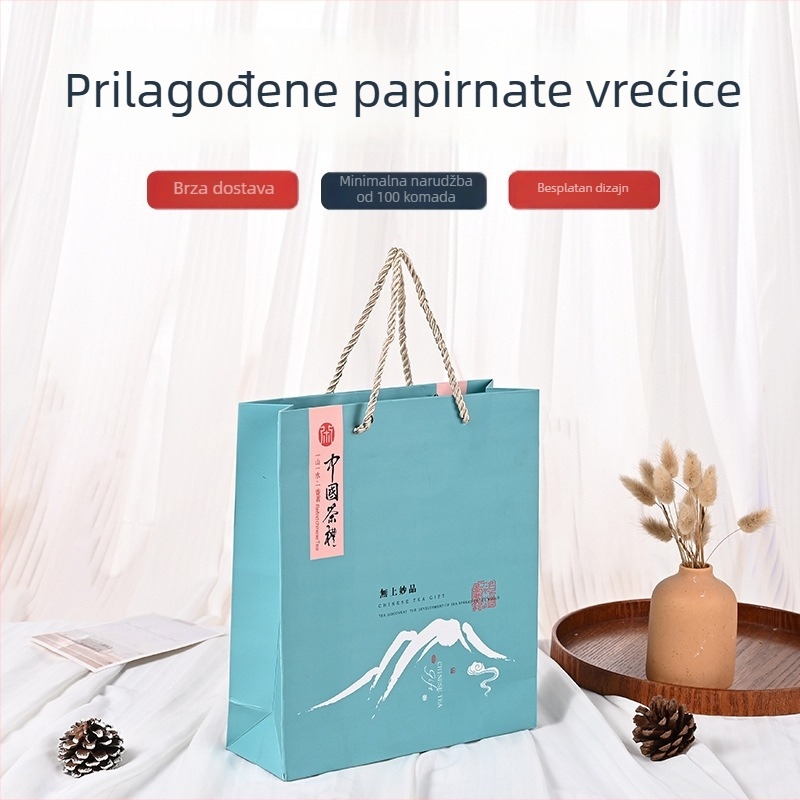 Yunsu Bijela kartonska torba — prilagođena papirnata torba za dućan odjeće, torba za kupovinu i božićna darovna torba s otisnutim logotipom