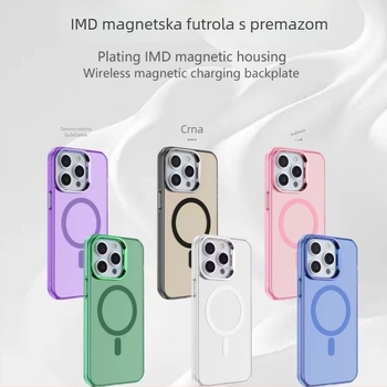 IMD futrola za iPhone 15 Pro Max s dvostrukim premazom, elektroplatiranim tipkama i magnetskom mat zaštitom
