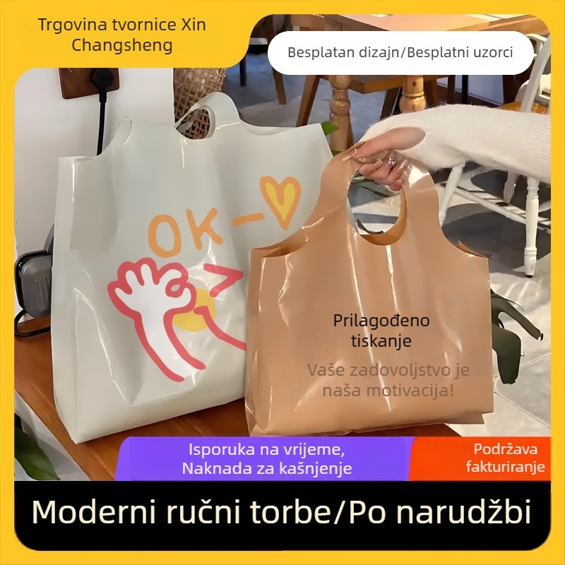 Torbica tote s kružnim otvorom, prilagođena, moderna plastična torba za kupovinu