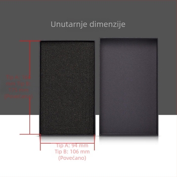 Kutija za pakiranje futrole za mobitel, crni kraft papir, dvodijelni poklopac, kompatibilno s iPhone 13/14 Pro, neutralno univerzalno, poklon kutija s zaštitnim staklom