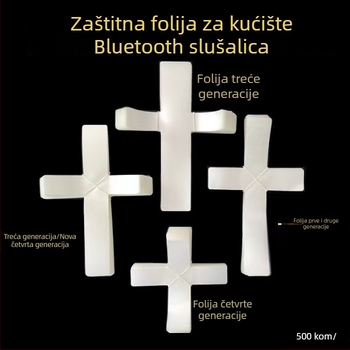 Bluetooth slušalice – zaštitna folija u obliku križa, generacije 2–4, mat ambalažna folija