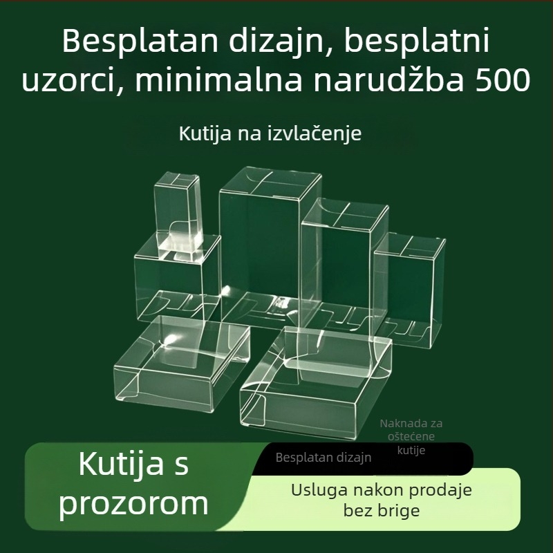 Prozirna kvadratna PVC plastična kutija za pakiranje svadbene slastice