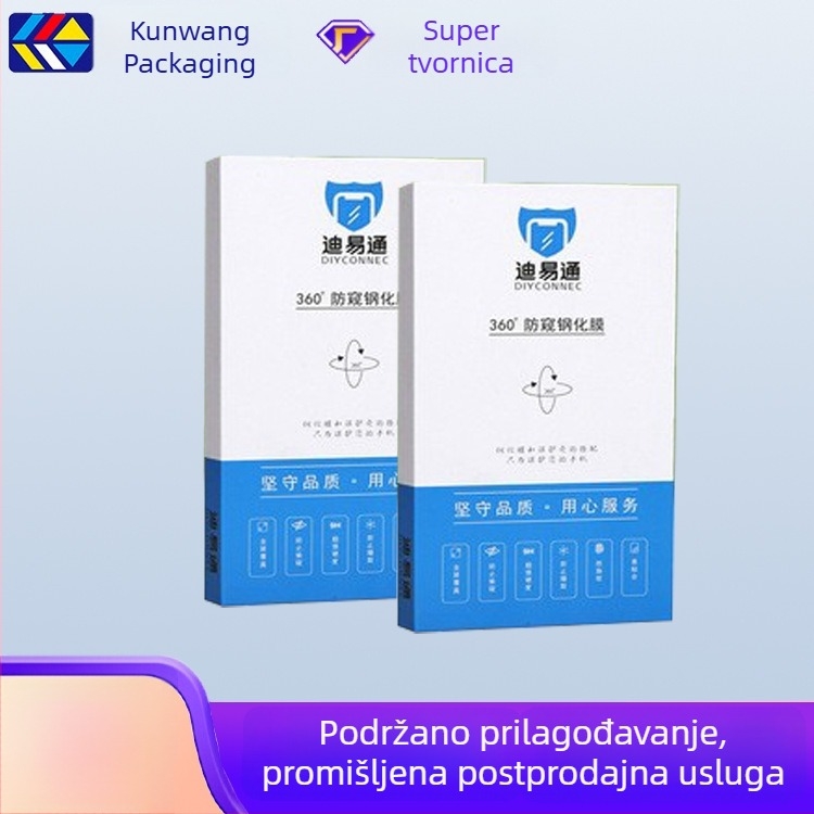 Prilagođena kutija za pakiranje mobitela: zaštitne folije za zakrivljene i ravne zaslone, tvrde folije, folija za privatnost, hidrogel folija i pakiranje za futrolu
