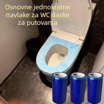 Jednokratni izolacijski film za kupaonicu, plavi film s ružičastim točkicama, bez ostatka ljepila, duljina 15 m, širina 10 cm, PE.