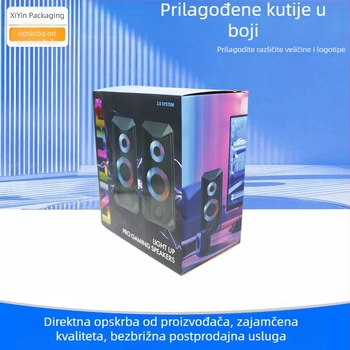 Prilagođena boja pakiranja Bluetooth zvučnika, kutija od valovitog kartona za slušalice preko uha s izrezanim dnom