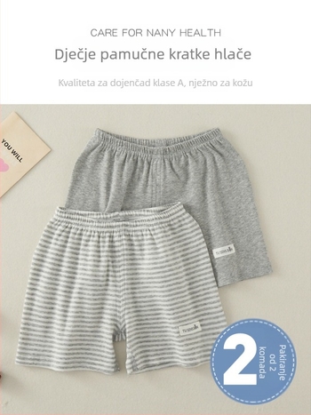 Dječje pamukne kratke hlače za ljeto, lagane, prugaste, unisex, za djecu 3–8 godina