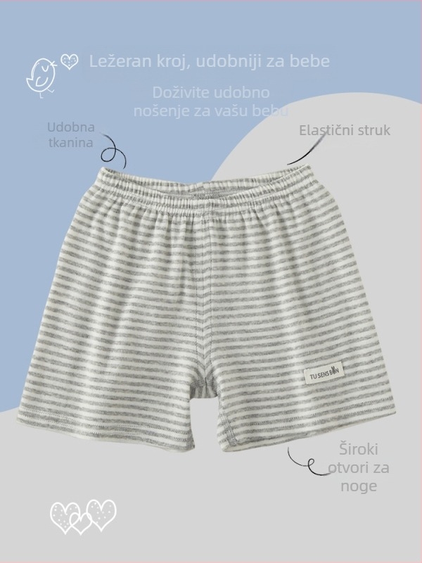 Dječje pamukne kratke hlače za ljeto, lagane, prugaste, unisex, za djecu 3–8 godina