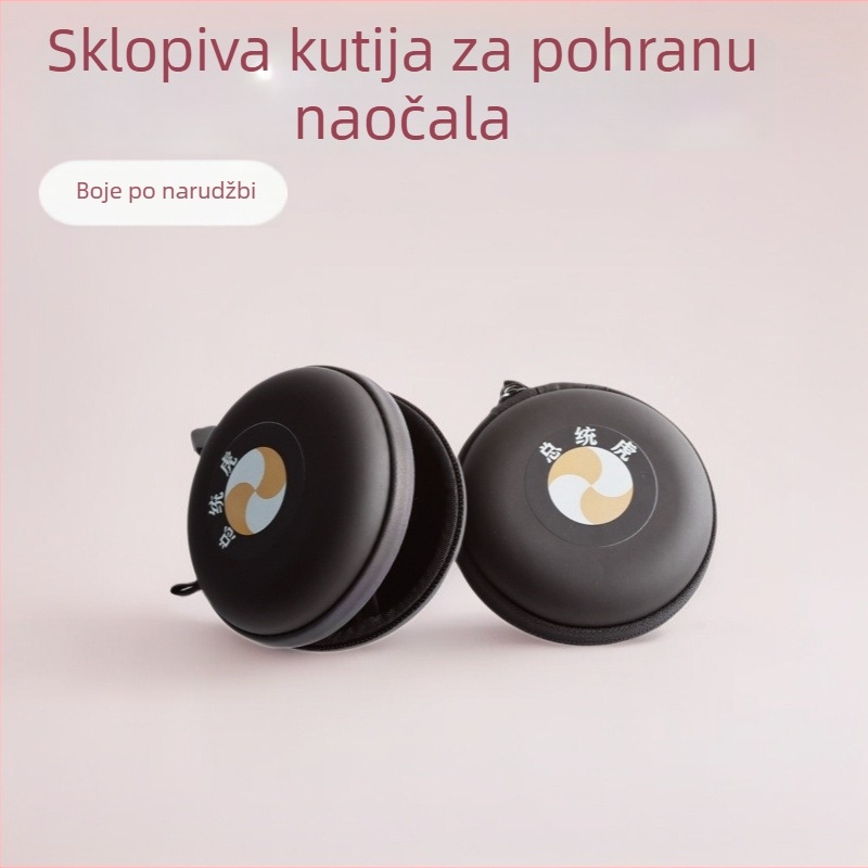 Sklopiva EVA kutija za naočale s ogledalom i kozmetičkom torbicom za ruž, kompaktna futrola za slušalice i digitalne dodatke