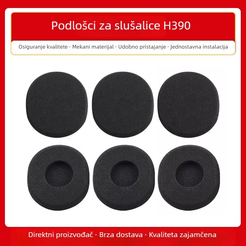 Logitech H800 slušalice: navlake za uši od pjene i kožne podloge, 75 × 65 mm