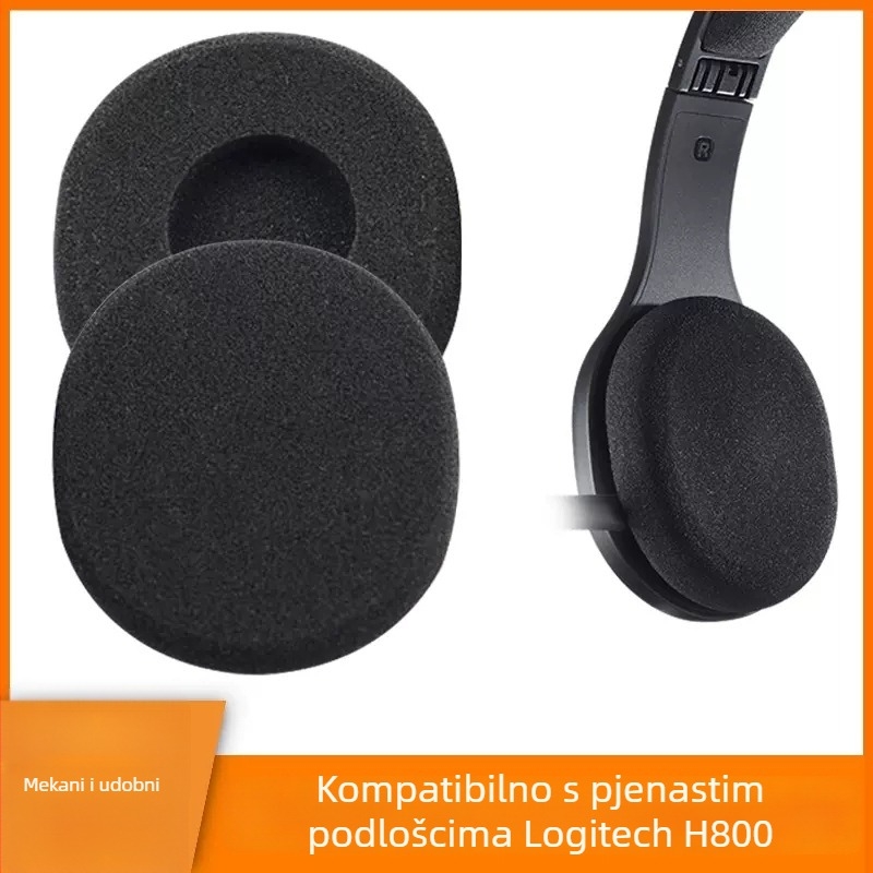 Logitech H800 slušalice: navlake za uši od pjene i kožne podloge, 75 × 65 mm