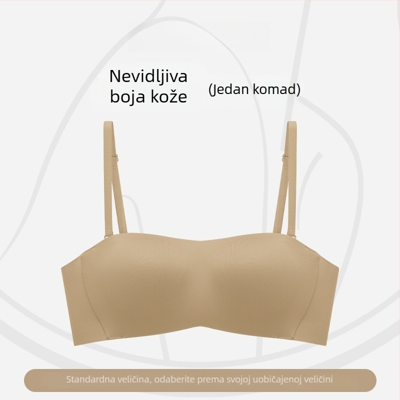 Bandeau grudnjak bez naramenica, lagani ljetni model, za mali dekolte, nevidljiv, bez šavova, protiv klizanja