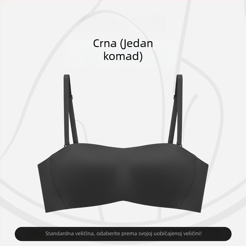 Bandeau grudnjak bez naramenica, lagani ljetni model, za mali dekolte, nevidljiv, bez šavova, protiv klizanja