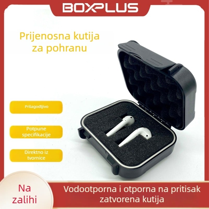 X-5002 Višenamjenska prijenosna kutija za slušalice s organizatorom kablova, džep za USB flash pogon i vodootporna zaštitna kutija
