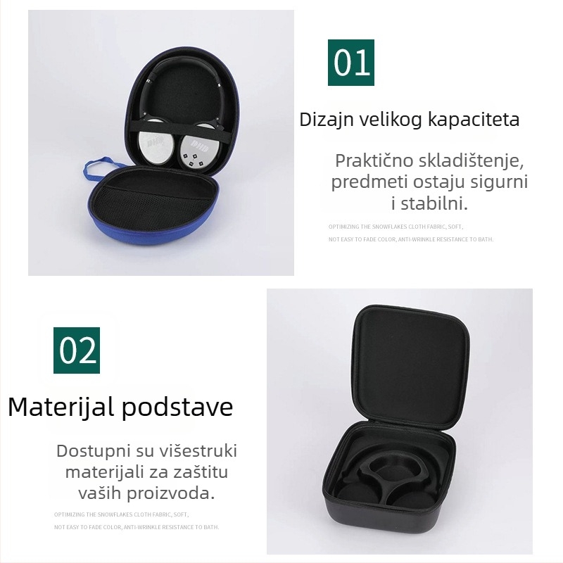 Prijenosna torbica za pohranu slušalica s EVA zaštićenom kutijom i zatvaračem, za 3C digitalnu opremu