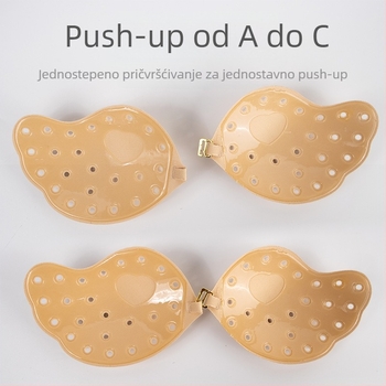 Prozračni silikonski patch za grudi u obliku manga, za vjenčanicu, bez naramenica, nevidljivi push-up grudnjak