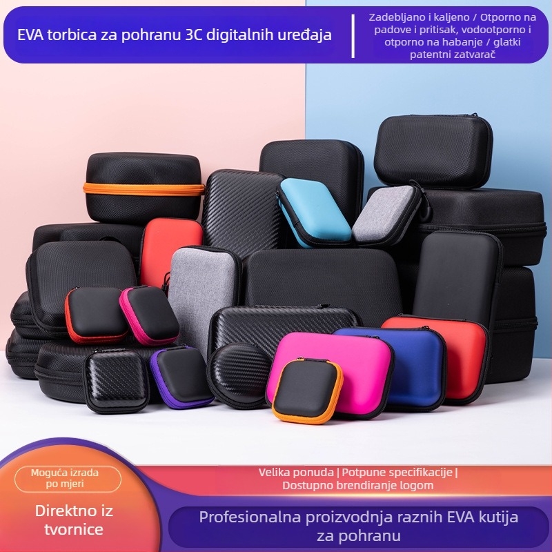 Prilagođeni EVA etui za tvrdi disk i slušalice – ambalaža za digitalne proizvode s zatvaračem