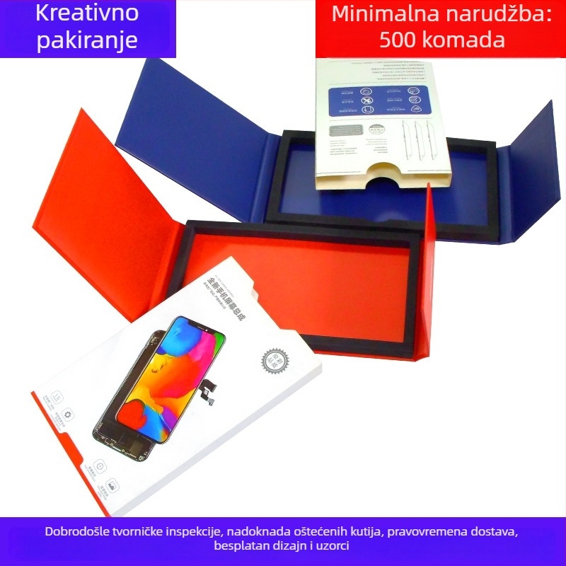 Kutija za pakiranje kaljenog stakla za zaštitu zaslona sa unutarnjom pločom – prilagođena tvrda vanjska kutija za mobilne dodatke