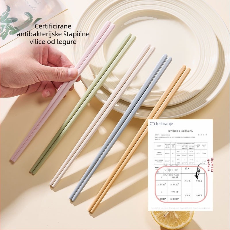 Štapići za jelo od legure, otporni na visoke temperature, za kućnu upotrebu, po jedan par po osobi, šareni, japanski stil minimalistički dizajn