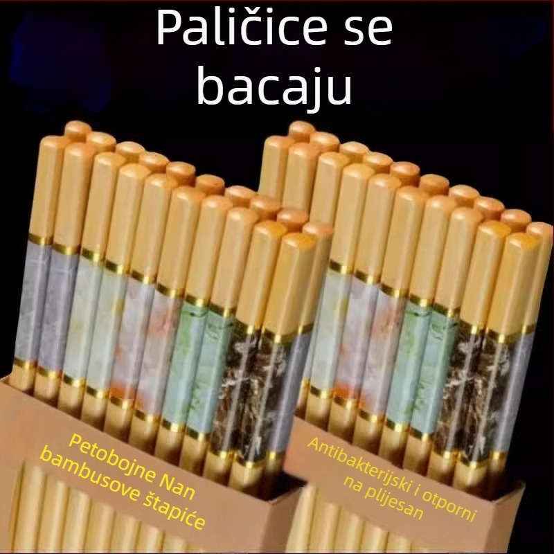 Visokokvalitetne bambus štapići za kućnu upotrebu, dugi, otporni na visoke temperature, antibakterijski, protuklizni, otporni na plijesan, kineskog stila