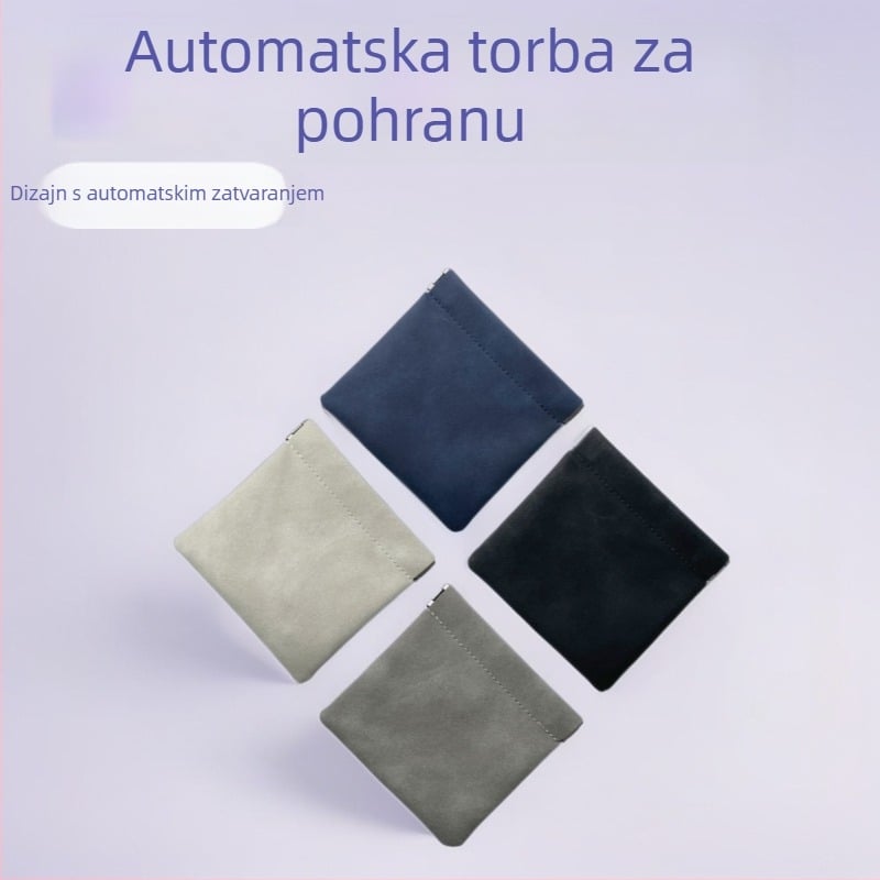 Prilagođena torbica za slušalice i organizator kablova, PU kožni etui, ruž, biserni nakit, novčanik s automatskim zatvaranjem