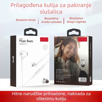 Prilagođena kutija za pakiranje s PVC prozorom za žične slušalice — šarena kutija, kutija u stilu aviona, mala serija
