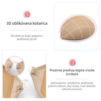 Bezrameni push-up nevidljivi grudnjak za kupaći i vjenčanicu, silikon maskice za bradavice